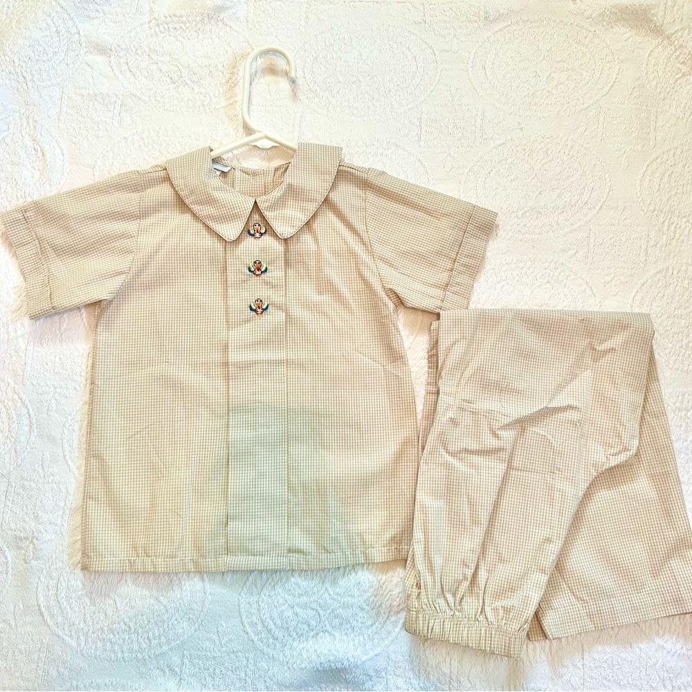 Thanksgiving Boys Gingham Pants Set